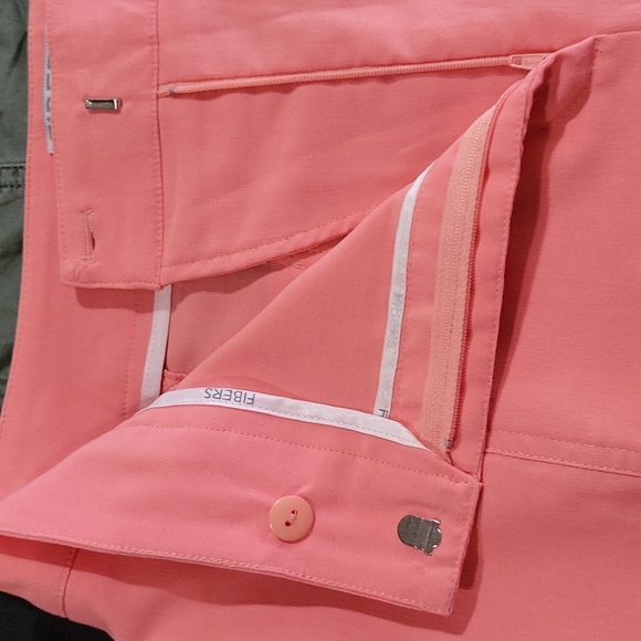 NWOT FIBERS by Barbara Lesser Peachy Pink Capri Crop Pants Size 10 - Picture 7 of 10